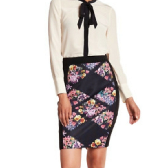 NWT TED BAKER floral pencil skirt - Picture 1 of 3